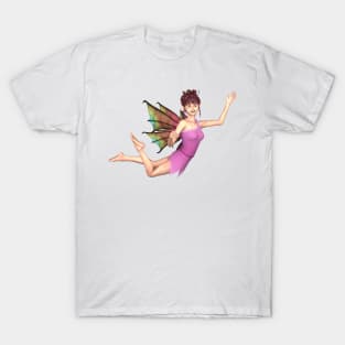 Hello world elf fairy faerie flying with dragon wings T-Shirt